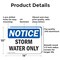 Signmission Storm Water Only, 14 in W x Rectangle, Aluminum OS-2PACK-NS-A-1014-L-18498 - alternate 3